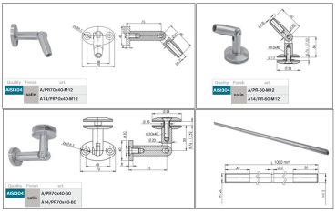 Glasvordach Edelstahl Vordachhalter Türvordach für Glas 8,76-17,52 mm V2A - SET